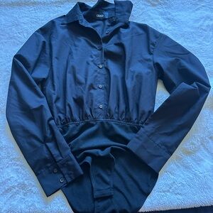 Cider Midnight Black Collared Bodysuit